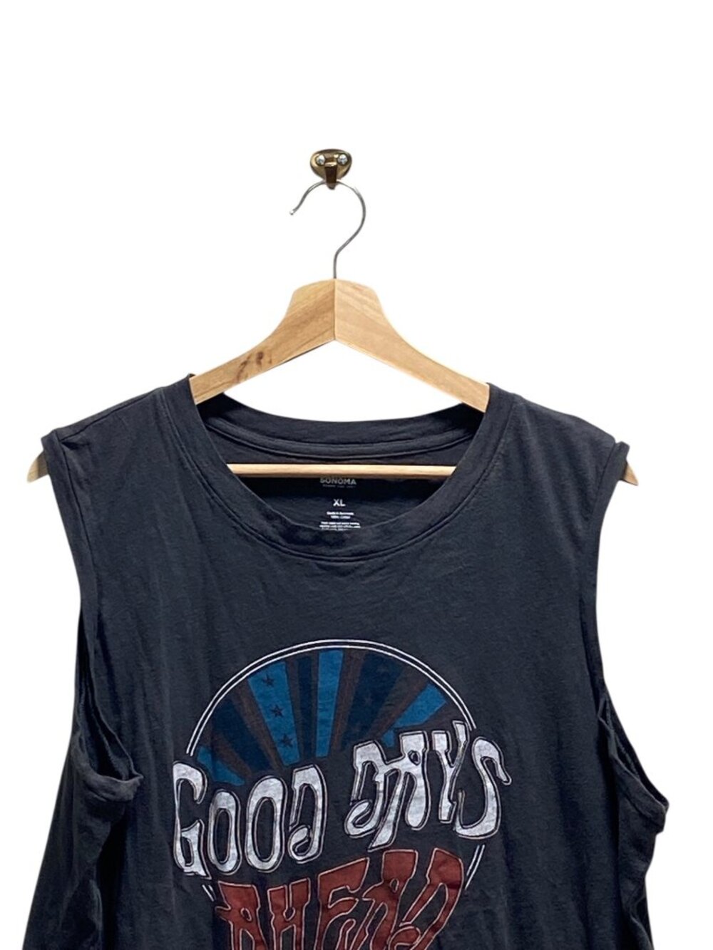 Sonoma Good Days Ahead Tank Top Gray Size XL Festival Hippie Boho Summer Coastal - Picture 4 of 10